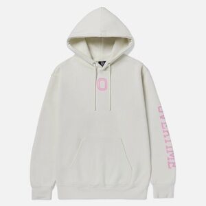 Overtime Kids Classic Cream Hoodie with Pink Accents